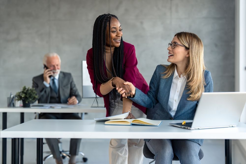 Two,Happy,Diverse,Professional,Business,Women,Female,Managers,In,Suit